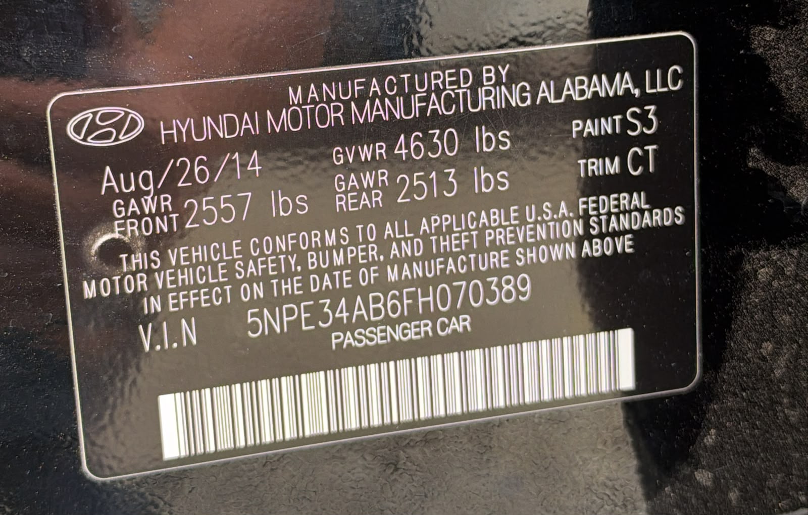 2015 Sport 2.0 T Hyundai Sonata VIN 5NPE34AB6FH070389 – photo 10