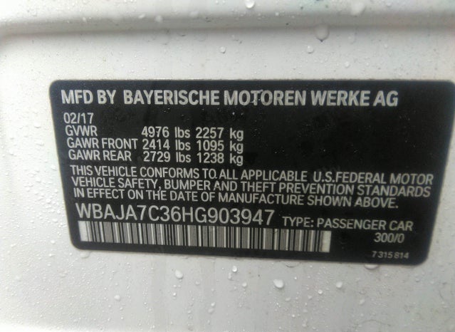 2017 2.0T AWD BMW Xdrive VIN WBAJA7C36HG903947 – photo 11